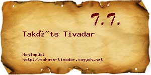 Takáts Tivadar névjegykártya
