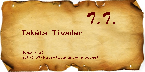Takáts Tivadar névjegykártya